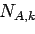 \begin{displaymath}S_{A,k} = \Sigma_{i \in A} S_{i,k} \text{ et } N_{A,k} = \frac{\Sigma_{i \in A} N_{i,k}}{\text{Nombre de pistes }i \in A}\end{displaymath}
