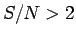 $S_{clu}/N_{clu} > 5$