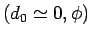 $(d_0 = l(\phi - \phi_0), \phi)$