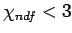 $\chi_{ndf} < 2,5$